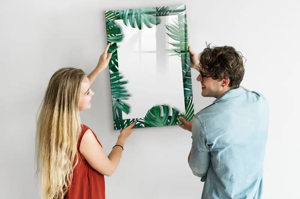 Tablă magnetică cu model cu frunze de monstera