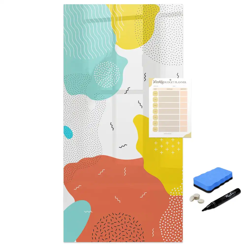 Tablă magnetică de perete cu design abstract pentru schițe rapide
