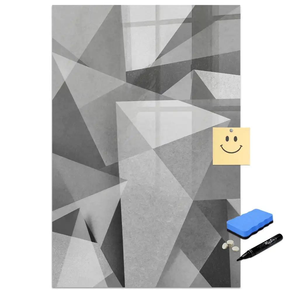 Tablă magnetică de birou cu design geometric