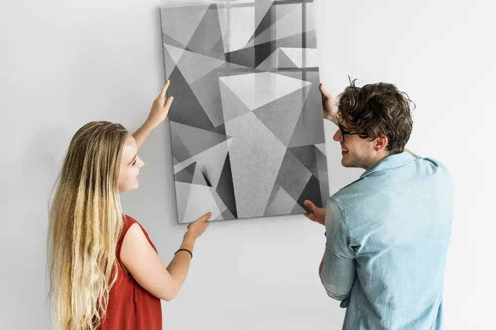 Tablă magnetică de birou cu design geometric