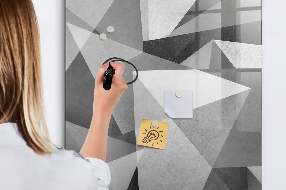 Tablă magnetică de birou cu design geometric
