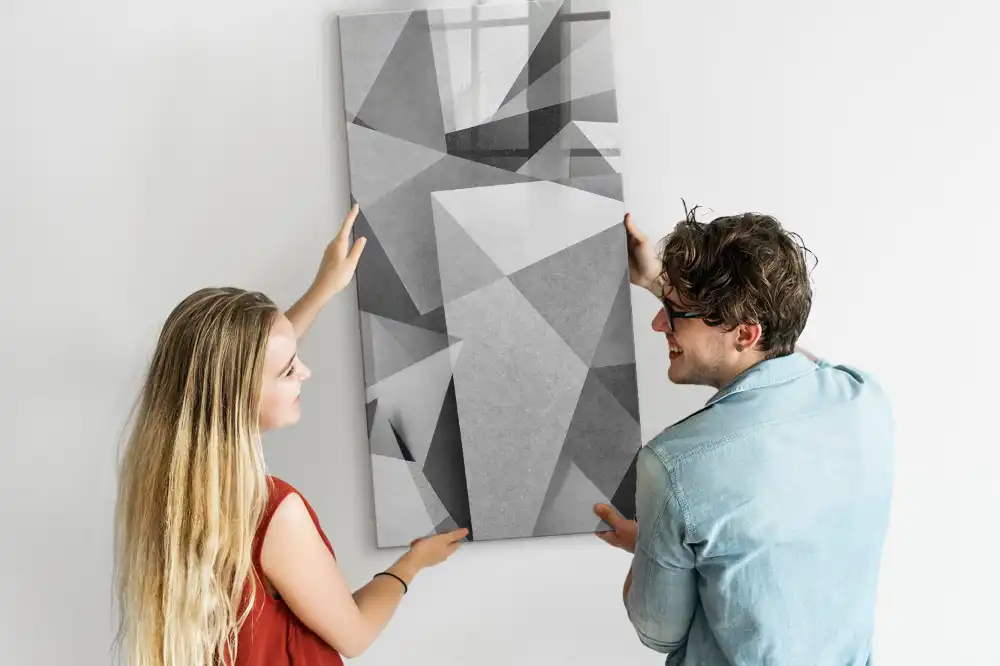 Tablă magnetică de birou cu design geometric