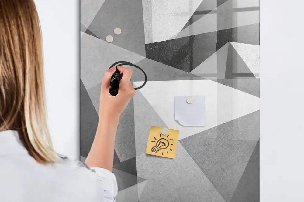 Tablă magnetică de birou cu design geometric