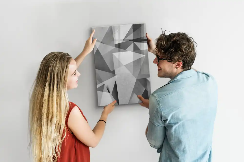 Tablă magnetică de birou cu design geometric