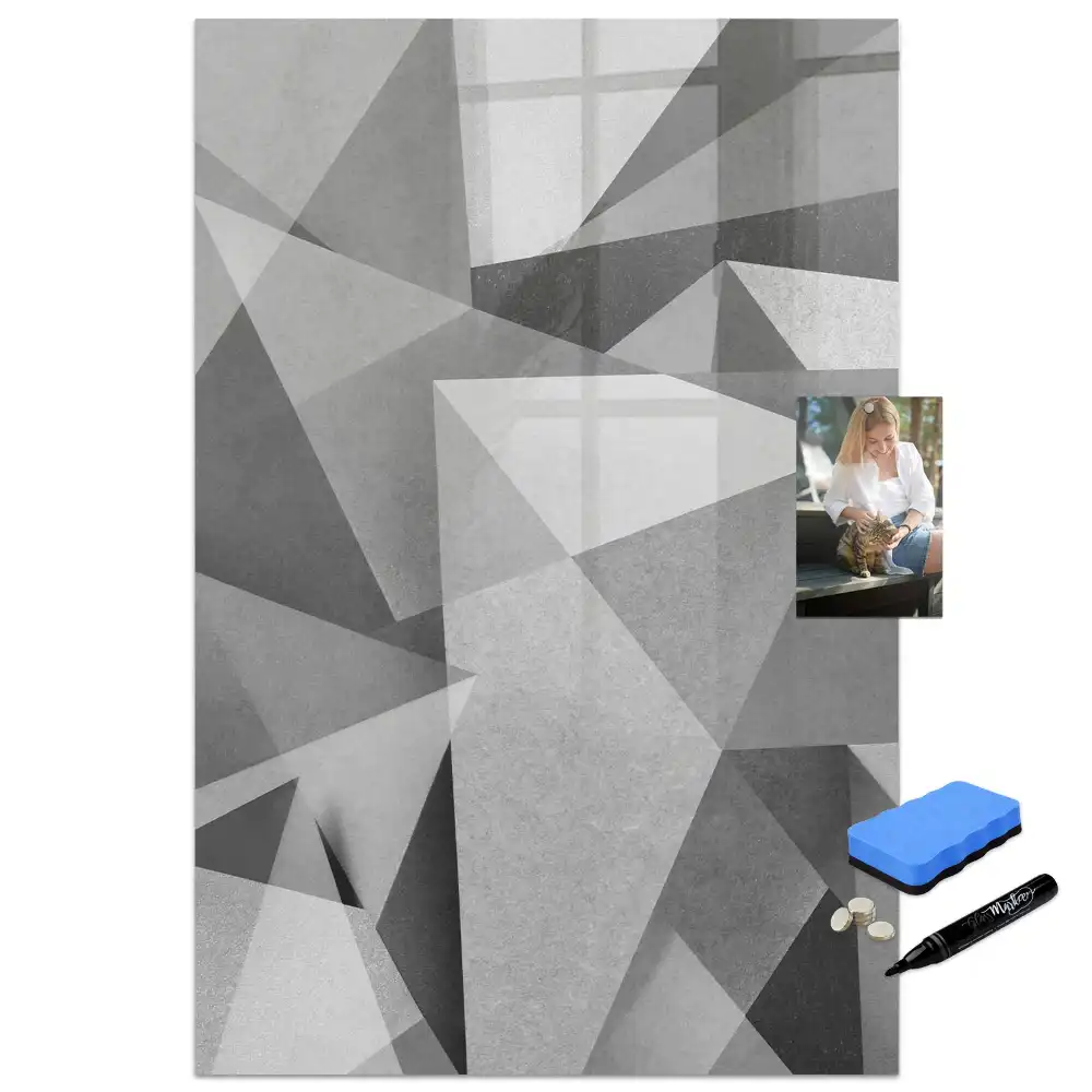 Tablă magnetică de birou cu design geometric