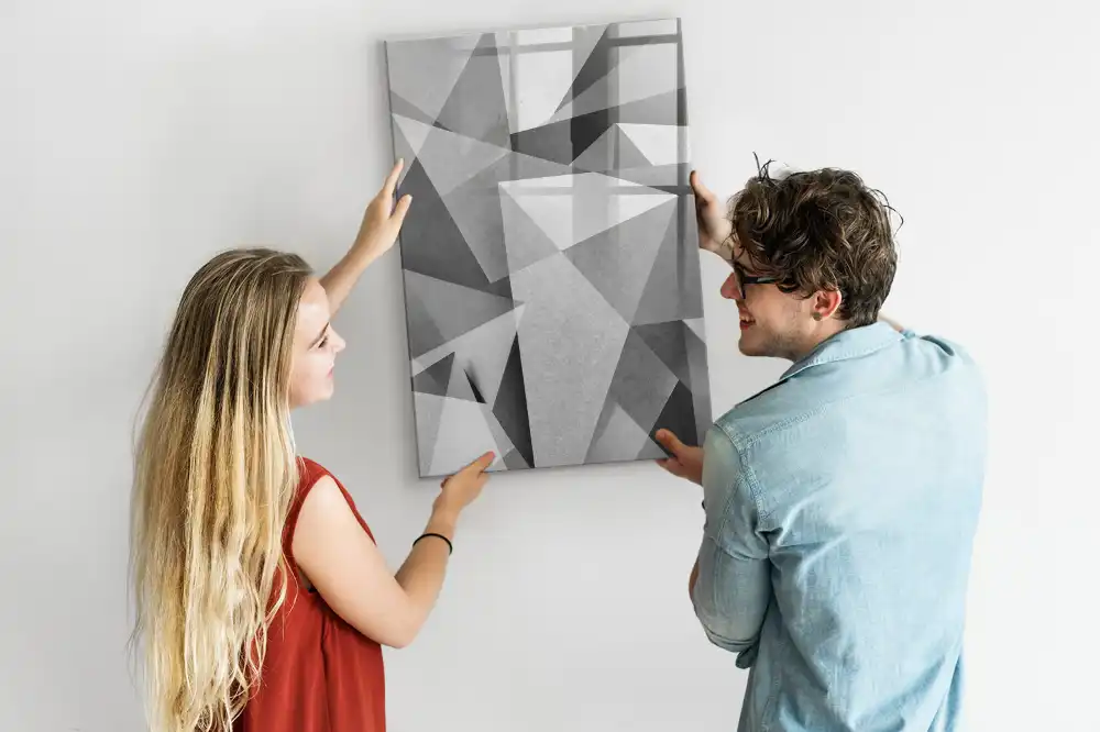 Tablă magnetică de birou cu design geometric