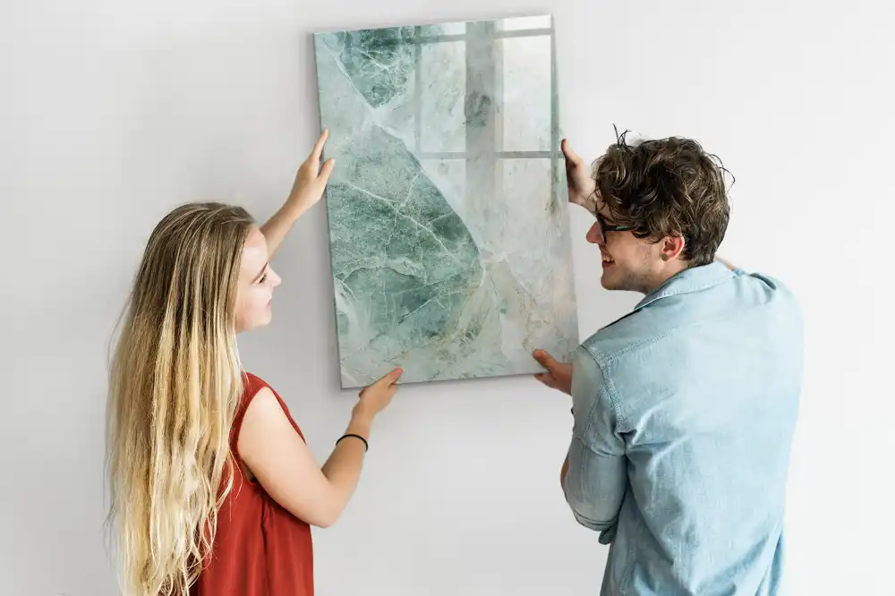 Tablă magnetică de perete cu aspect de piatră decorativă