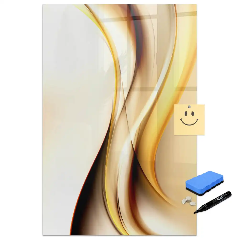 Tablă magnetică de scris cu model abstract auriu