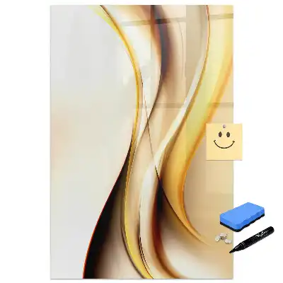 Tablă magnetică de scris cu model abstract auriu