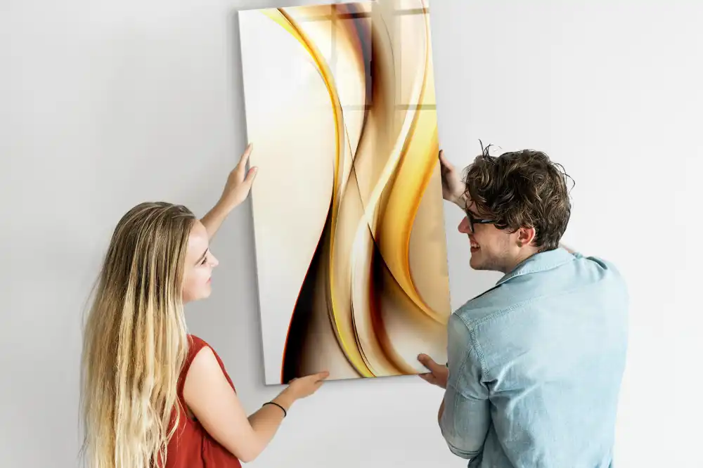 Tablă magnetică de scris cu model abstract auriu