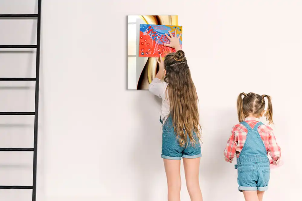 Tablă magnetică de scris cu model abstract auriu