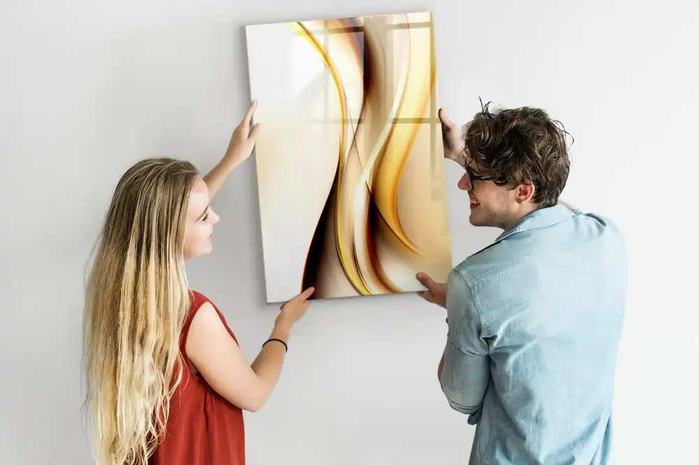 Tablă magnetică de scris cu model abstract auriu