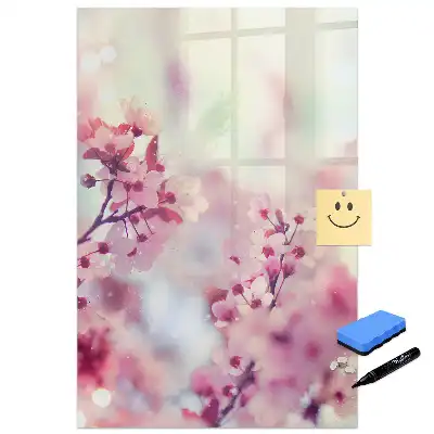 Tablă magnetică pentru birou model Primii muguri ai primăverii