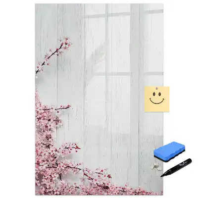 Tablă magnetică de birou pentru luna aprilie cu ramă din lemn