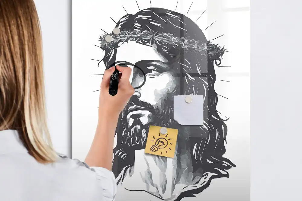 Tablă magnetică de perete cu imaginea lui Iisus Hristos