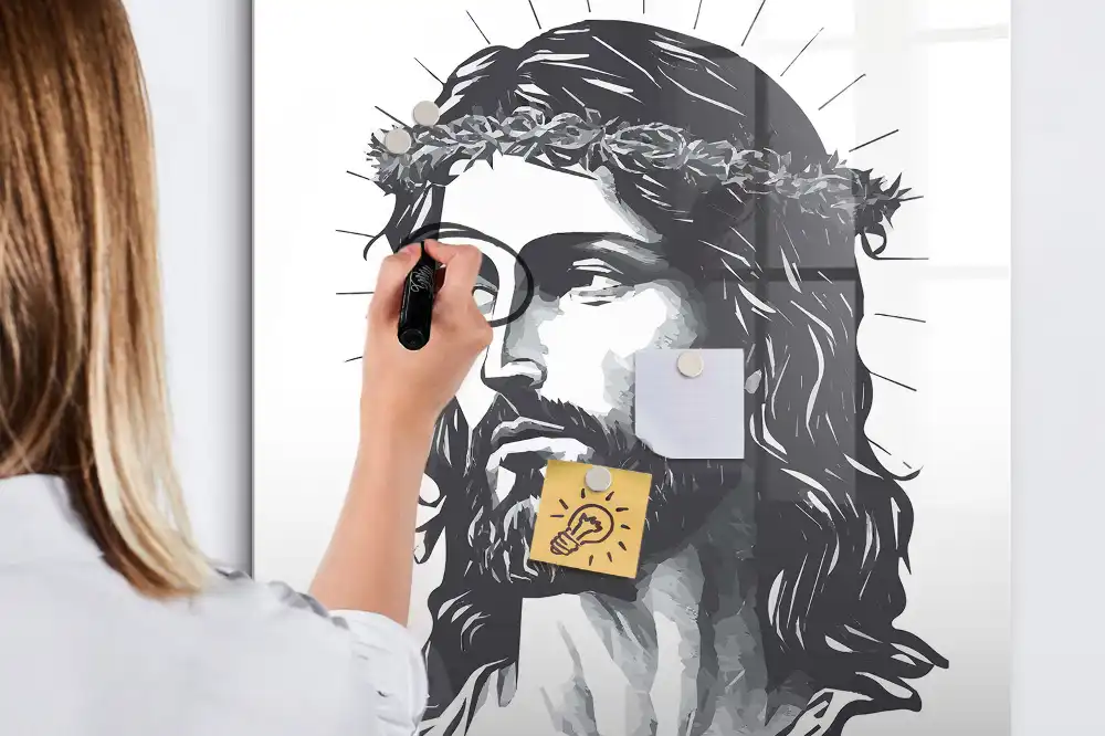Tablă magnetică de perete cu imaginea lui Iisus Hristos