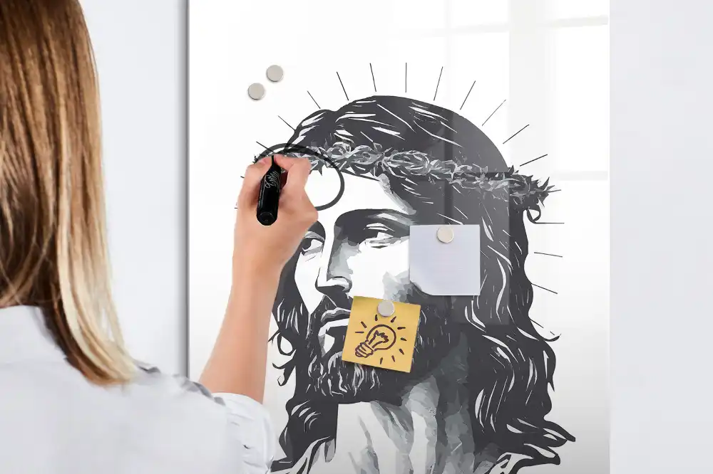 Tablă magnetică de perete cu imaginea lui Iisus Hristos