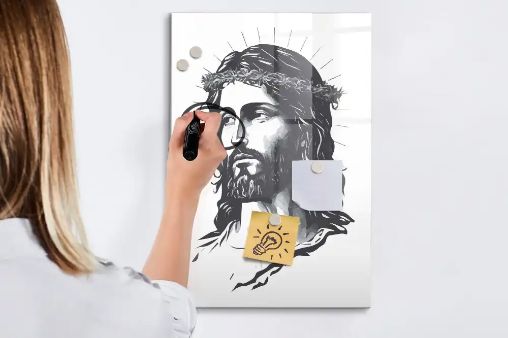 Tablă magnetică de perete cu imaginea lui Iisus Hristos
