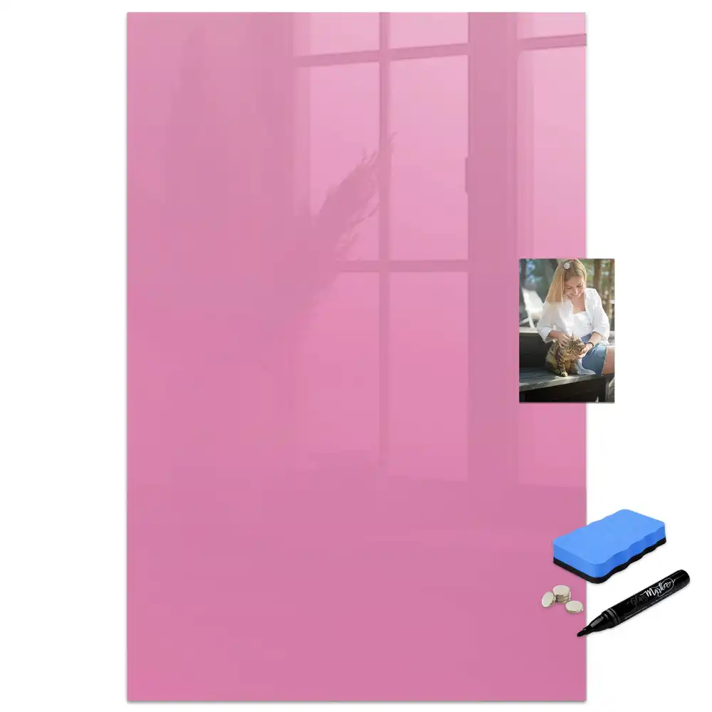 Tablă magnetică pentru birou de culoare roz