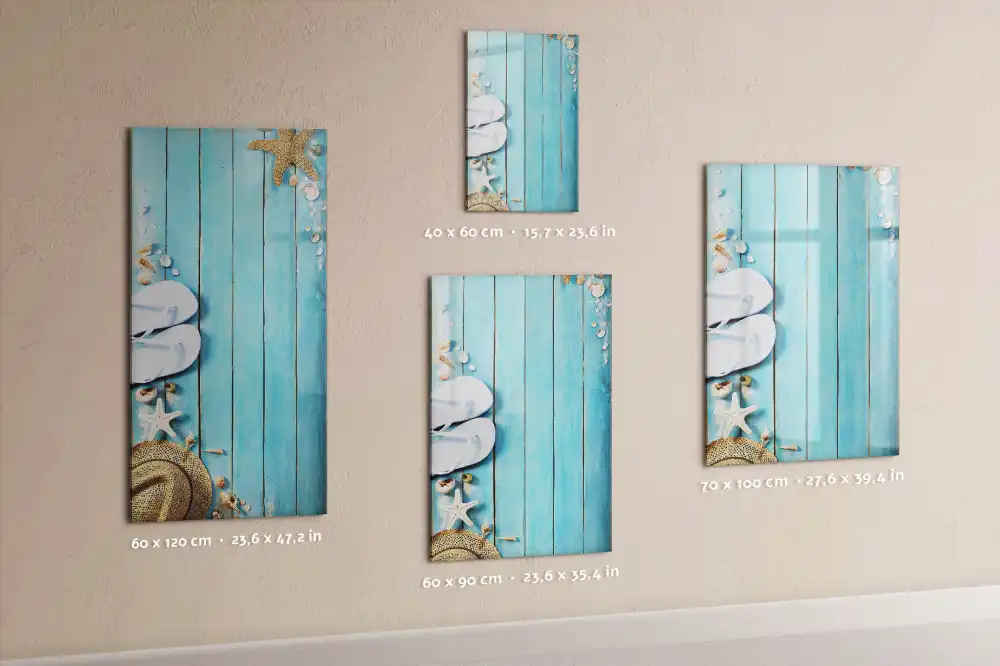 Tablă magnetică de perete cu design punte de plajă albastru deschis
