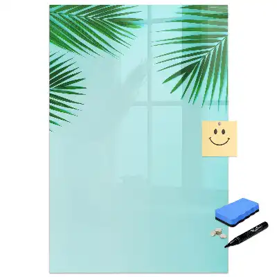 Tablă magnetică de birou cu model frunze de palmier
