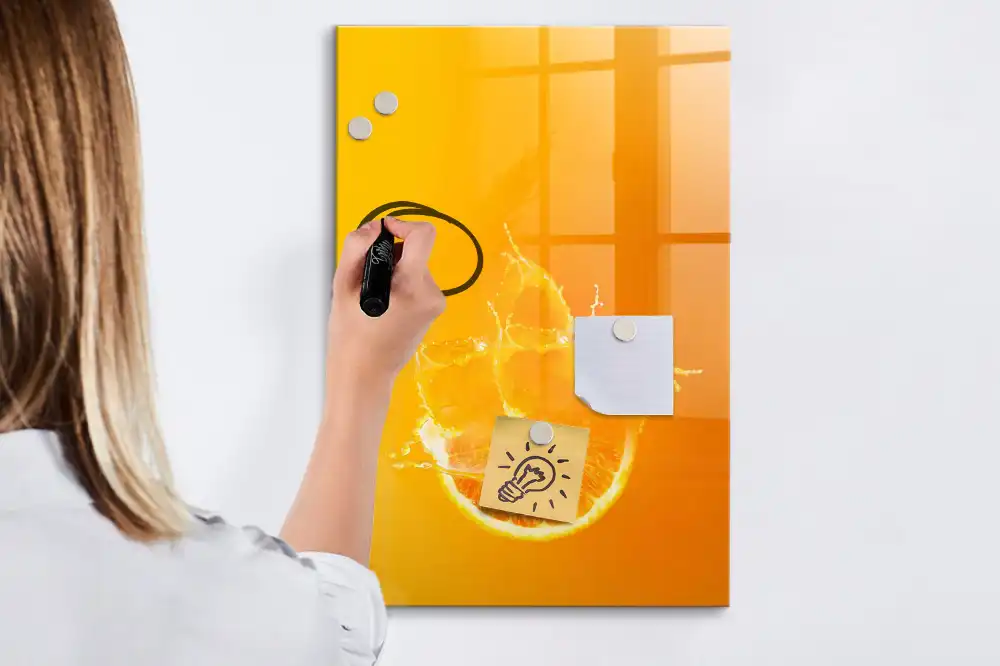 Tablă magnetică de perete cu imprimeu suc de portocale