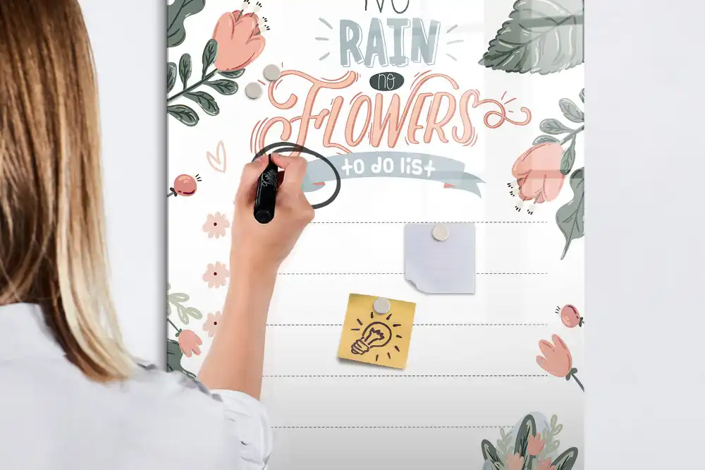 Tablă magnetică de perete cu fișă decorativă pentru sarcini