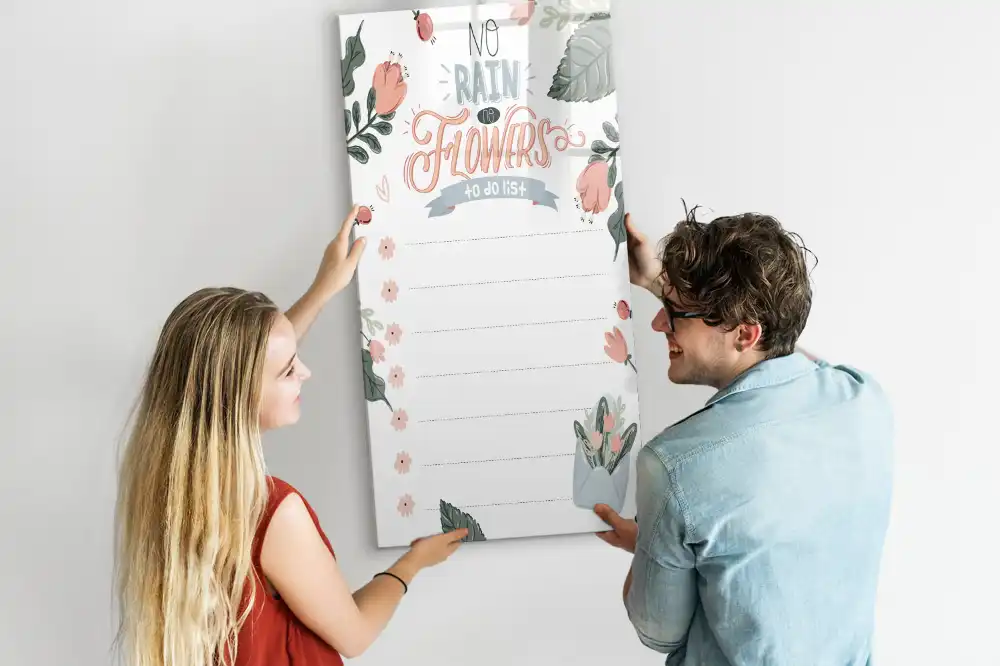 Tablă magnetică de perete cu fișă decorativă pentru sarcini