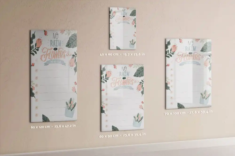 Tablă magnetică de perete cu fișă decorativă pentru sarcini