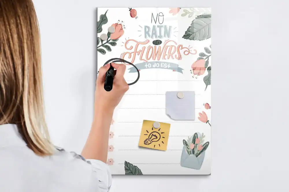 Tablă magnetică de perete cu fișă decorativă pentru sarcini