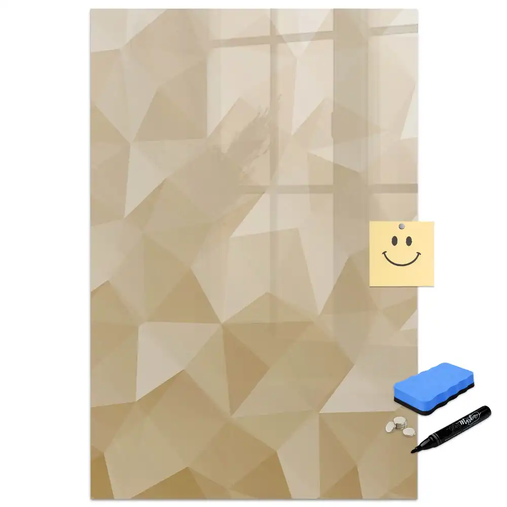 Tablă magnetică pentru birou cu model cu piramide geometrice