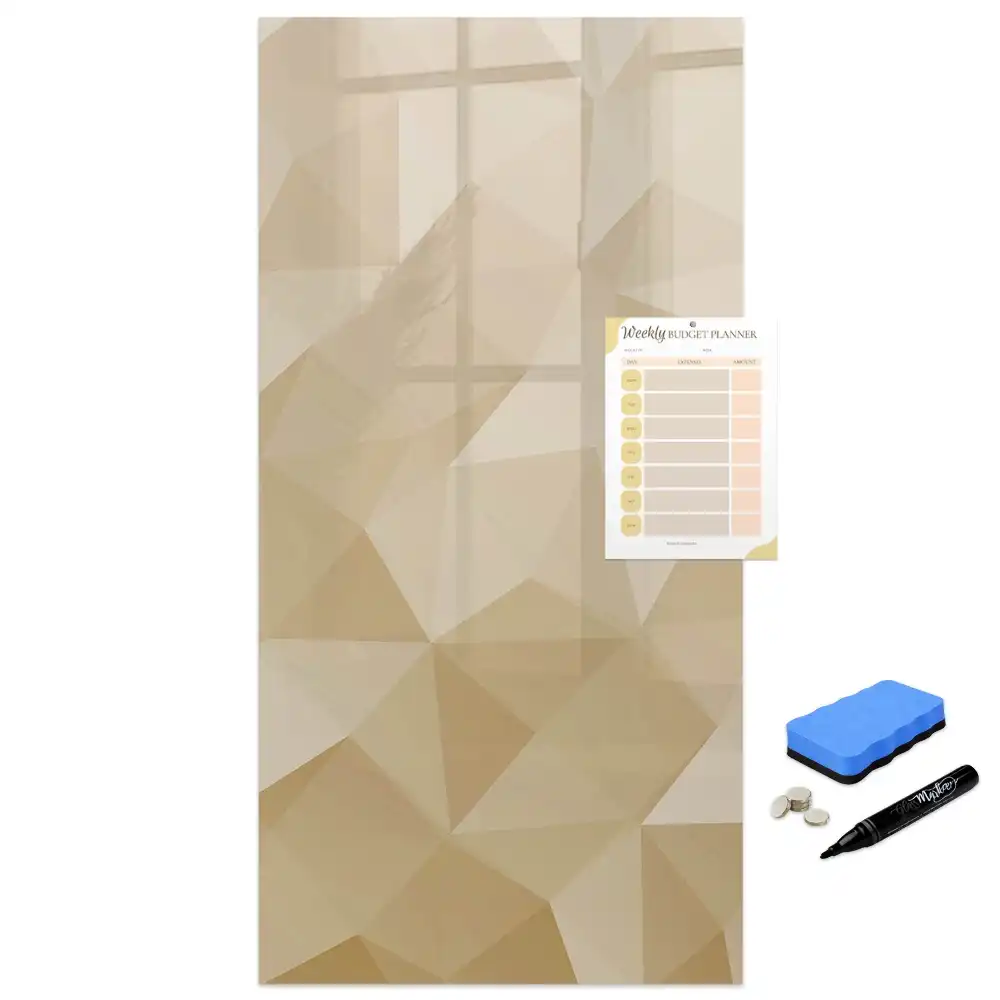 Tablă magnetică pentru birou cu model cu piramide geometrice