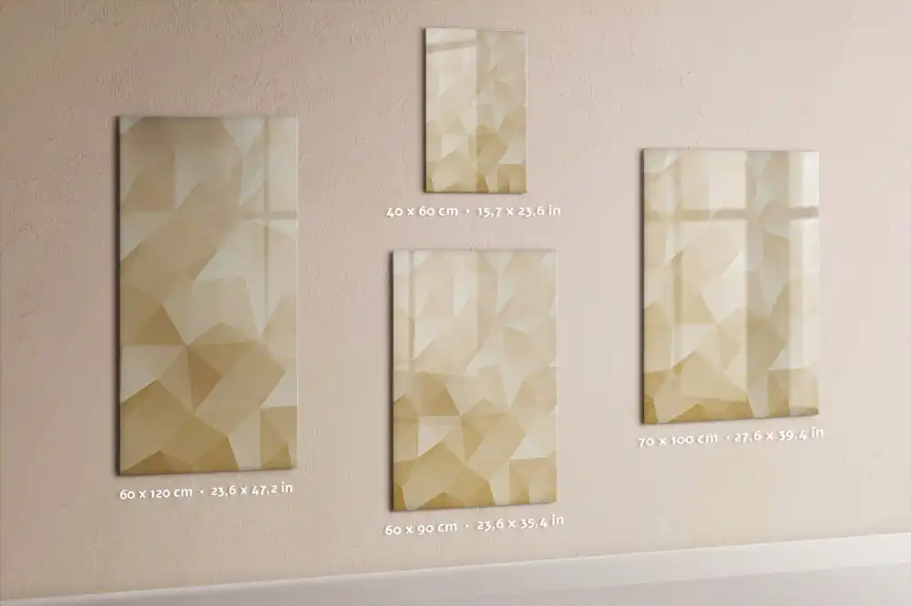 Tablă magnetică pentru birou cu model cu piramide geometrice