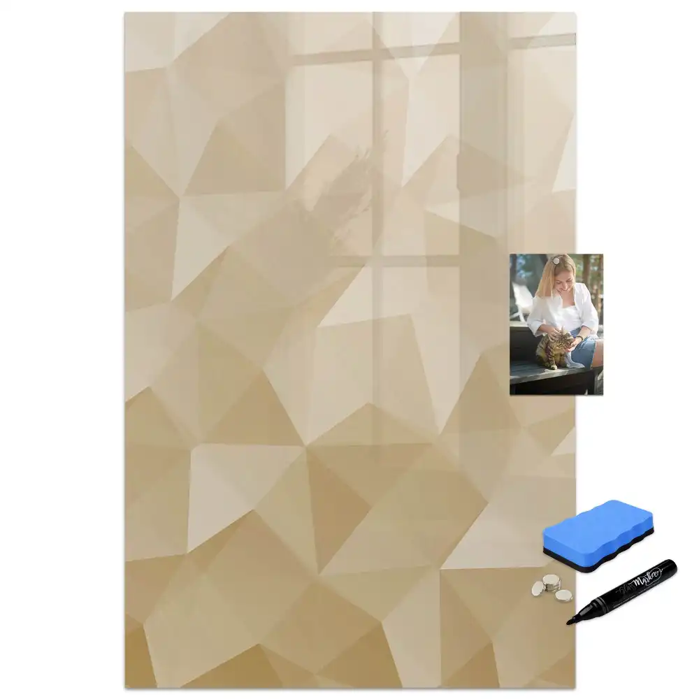Tablă magnetică pentru birou cu model cu piramide geometrice
