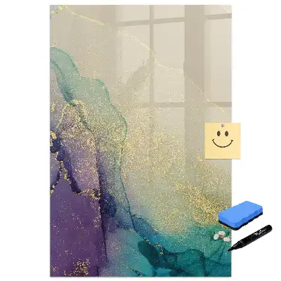 Tablă magnetică de perete cu model marmură colorată