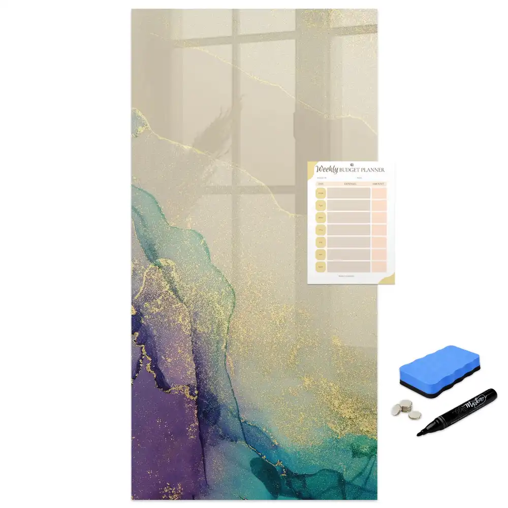 Tablă magnetică de perete cu model marmură colorată