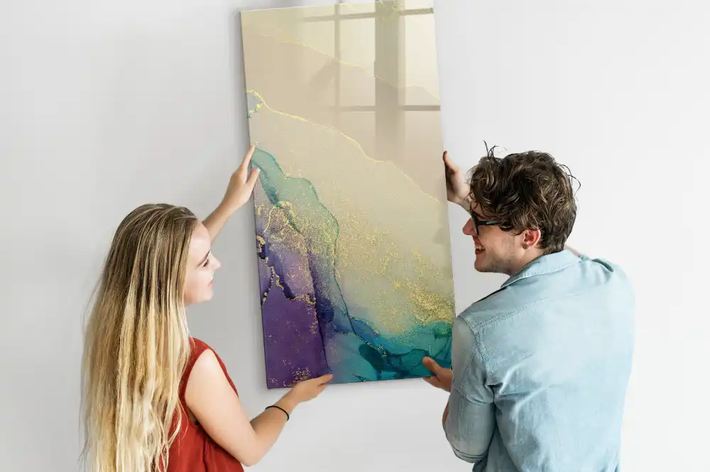 Tablă magnetică de perete cu model marmură colorată