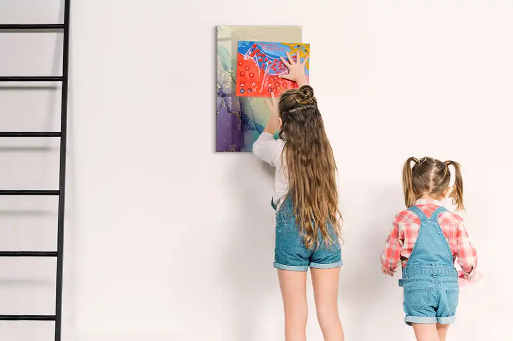 Tablă magnetică de perete cu model marmură colorată