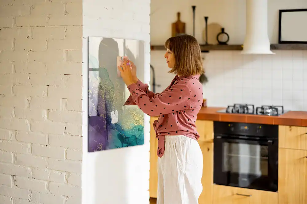 Tablă magnetică de perete cu model marmură colorată