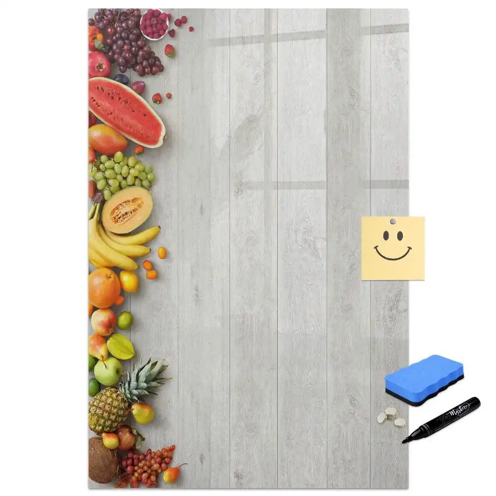 Tablă magnetică de birou cu design rustic din lemn