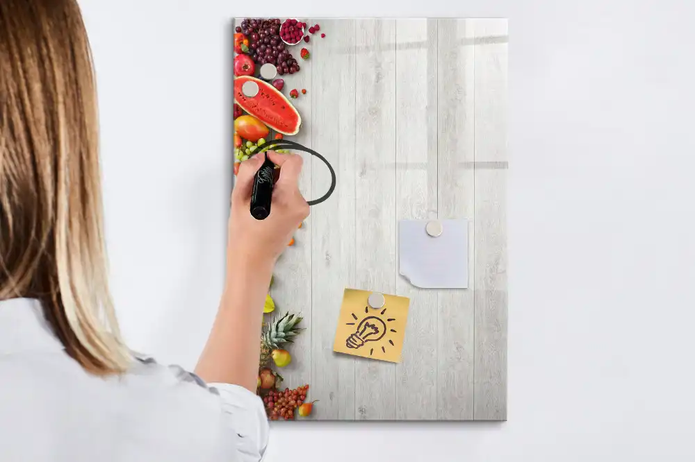Tablă magnetică de birou cu design rustic din lemn