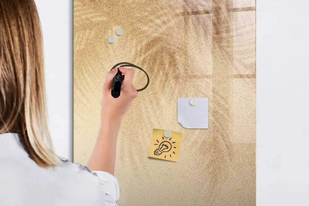 Tablă magnetică de birou cu model frunze de palmier