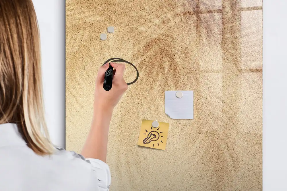 Tablă magnetică de birou cu model frunze de palmier