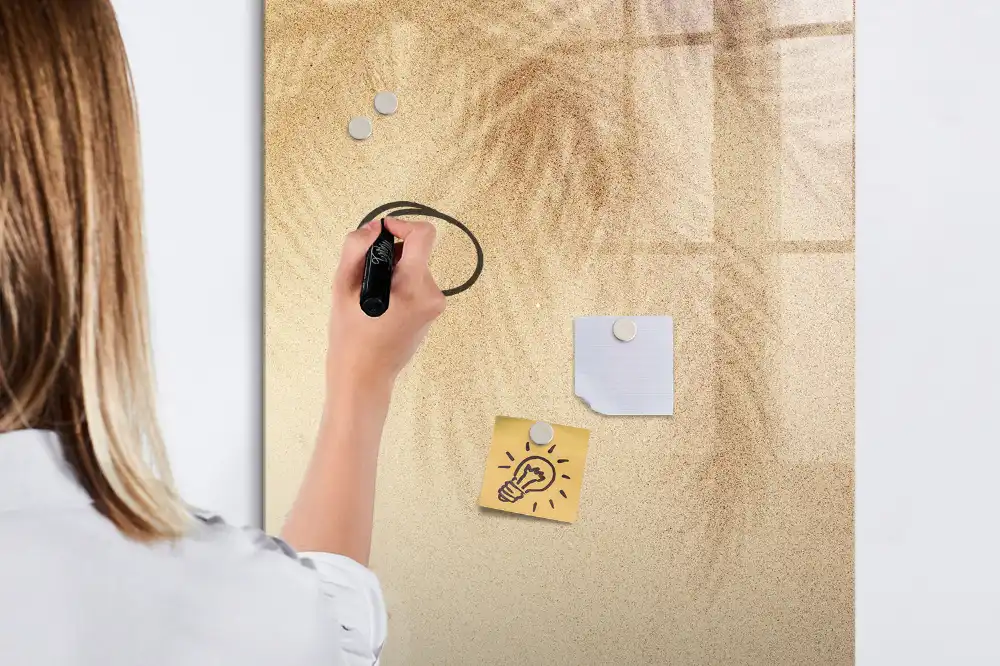 Tablă magnetică de birou cu model frunze de palmier