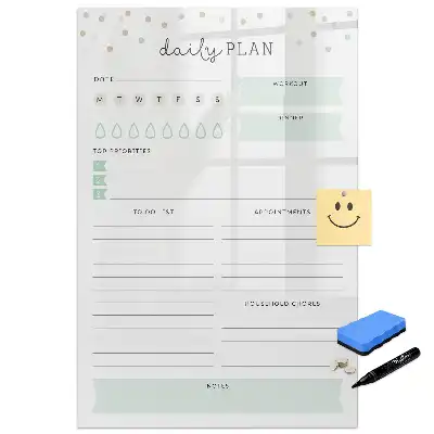 Tablă magnetică de perete pentru planificarea zilei