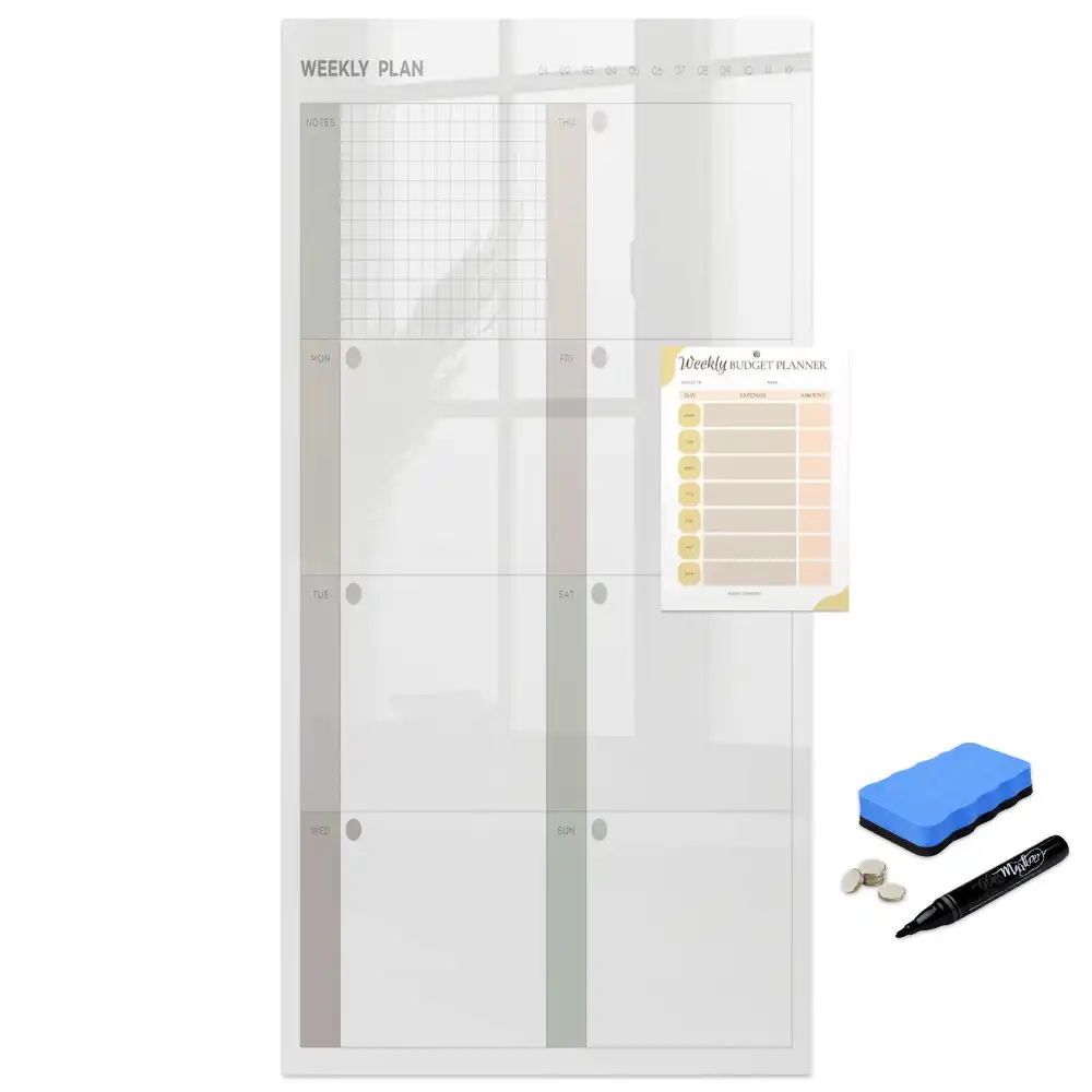 Tablă magnetică de perete pentru program săptămânal
