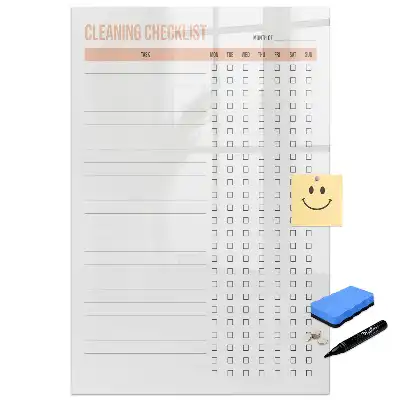 Tablă magnetică de perete pentru planificarea curățeniei