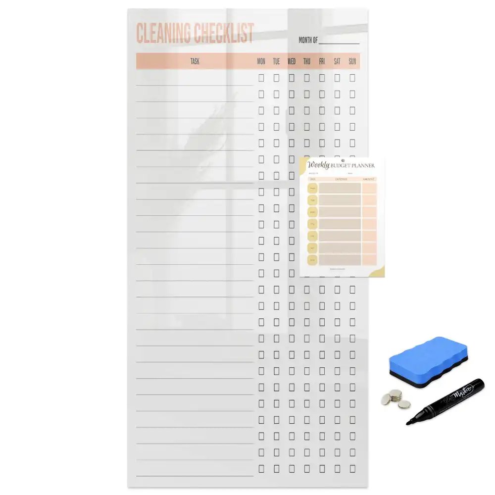 Tablă magnetică de perete pentru planificarea curățeniei