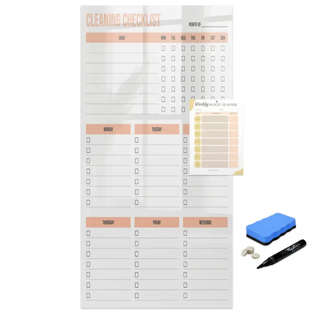 Tablă magnetică pentru planificarea curățeniei casei