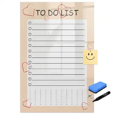 Tablă magnetică de perete pentru organizarea listei de priorități